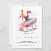 かわいい水の色バレリナマムブランチ招待状 招待状 (正面)