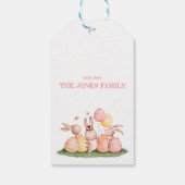 かわいい水の色パステルバニー&エッグイースターフェイバー ギフトタグ (裏面)