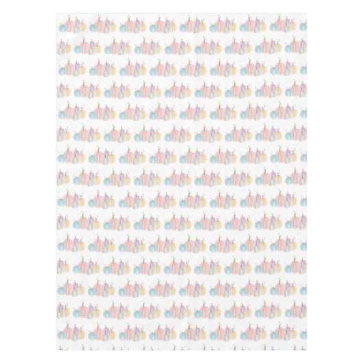 かわいい水の色パステルパンプキンサンクスギビング テーブルクロス (正面)