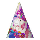 かわいい水の色パステルユニコーン虹のドーナツ パーティーハット (右)