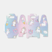 かわいい水の色パステルユニコーン虹のドーナツ フェイバーボックス (折り畳みなし)