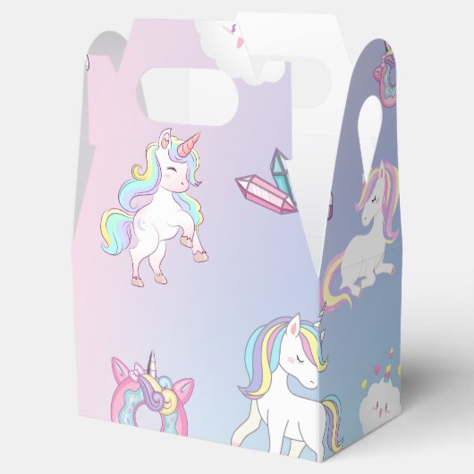 かわいい水の色パステルユニコーン虹のドーナツ フェイバーボックス (オープン)