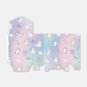 かわいい水の色パステルユニコーン虹のドーナツFavo フェイバーボックス (折り畳みなし)
