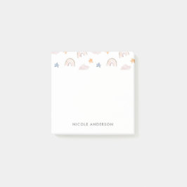 かわいい水の色パステルレインボークラウドスターズ ポストイット