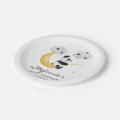 かわいい水の色パンダのキラキラ赤ちゃんシャワー ペーパープレート (アングル)