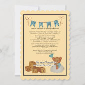 かわいい水の色パーソナライズされた赤ちゃんシャワー 招待状 (裏面)