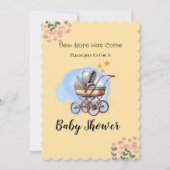 かわいい水の色パーソナライズされた赤ちゃんシャワー 招待状 (正面)