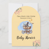 かわいい水の色パーソナライズされた赤ちゃんシャワー 招待状 (正面)