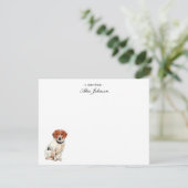 かわいい水の色ビーグルドッグフラット サンキューカード (スタンド正面)