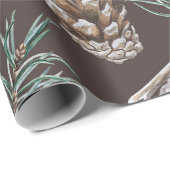 かわいい水の色ピネコーンクリスマス ラッピングペーパー (ロールコーナー)