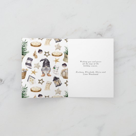 かわいい水の色ファームハウスクリスマスホリデーカード シーズンカード (内部)