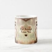 かわいい水の色フクロウパーソナライズされたコーヒーマグ コーヒーマグカップ (中央)