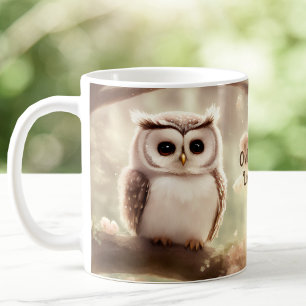 かわいい水の色フクロウパーソナライズされたコーヒーマグ コーヒーマグカップ