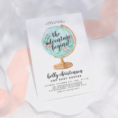 かわいい水の色フローラグローブベビーガール赤ちゃんシャワー 招待状