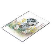 かわいい水の色フローラダルマチアンパピードッグ ノートブック (左側)