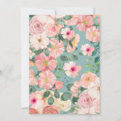 かわいい水の色フローラボホシック女の子の赤ちゃんシャワー 招待状 (裏面)