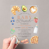 かわいい水の色ベビーブランチ赤ちゃんシャワー アクリル招待状 (インサイチュ (ポータブル))