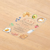 かわいい水の色ベビーブランチ赤ちゃんシャワー アクリル招待状 (レイダウン)