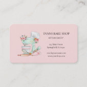 かわいい水の色ベーカーズピンクミキサー 名刺 (正面)