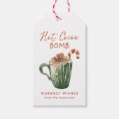 かわいい水の色ホットココアボムラベル ギフトタグ (正面)