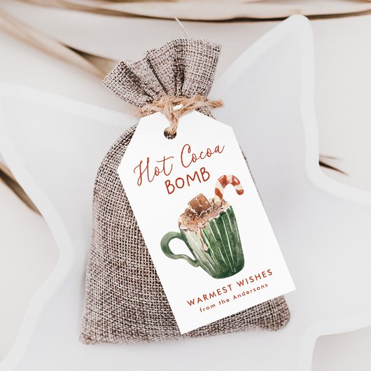 かわいい水の色ホットココアボムラベル ギフトタグ