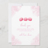 かわいい水の色ボンジュールベベマカロンベイビーシャワー サンキューカード (正面)