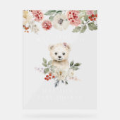 かわいい水の色ポーラベア赤ちゃんシャワーへようこそ アクリルサイン (正面)