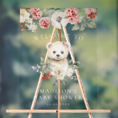 かわいい水の色ポーラベア赤ちゃんシャワーへようこそ アクリルサイン (ニュートラル)