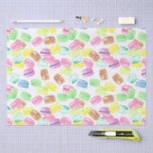 かわいい水の色マカロフランスのーン |マカロン模様 薄葉紙 (クラフト)