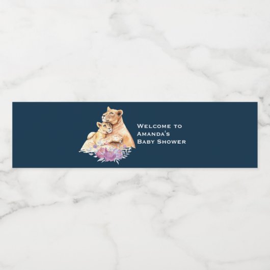 かわいい水の色マザーライオン&キューバウェルカム ペットボトルラベル (シングルラベル)