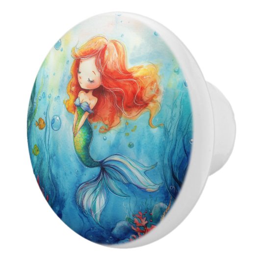 かわいい水の色マーメイド水中 セラミックノブ (右)