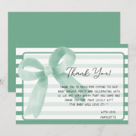 かわいい水の色ミントバウ赤ちゃんシャワー サンキューカード