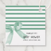 かわいい水の色ミントバウ赤ちゃんシャワー フェイバータグ (裏面)