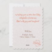 かわいい水の色メリーお洒落クリスマスのトナカイ シーズンカード (裏面)