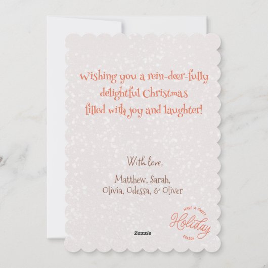 かわいい水の色メリーお洒落クリスマスのトナカイ シーズンカード (裏面)