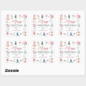 かわいい水の色メリーパーソナライズされたクリスマス スクエアシール (シート)