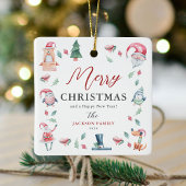 かわいい水の色メリーパーソナライズされたクリスマス セラミックオーナメント