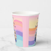 かわいい水の色モルモット子供の誕生日パーティー 紙コップ (右)