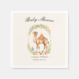 かわいい水の色ラクダ赤ちゃんシャワー スタンダードカクテルナプキン