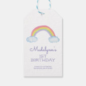 かわいい水の色レインボーアンドクラウド誕生日 ギフトタグ (裏面)