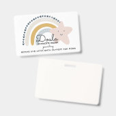 かわいい水の色レインボードゥラ誕生サービスID バッジ (表裏)