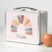 かわいい水の色レインボーパーソナライズされたキッズ メタルランチボックス (インサイチュ)