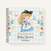 かわいい水の色ワンダーランド赤ちゃんシャワーゲストブック ノートブック (正面)
