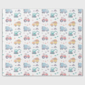 かわいい水の色建築トラック ラッピングペーパー (フラット)