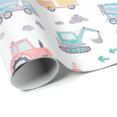 かわいい水の色建築トラック ラッピングペーパー (ロールコーナー)
