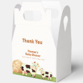 かわいい水の色神聖な牛の家族ファームベイビーシャワー フェイバーボックス (見開き)