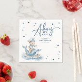 かわいい水の色航海の男の子シャワー スタンダードカクテルナプキン (インサイチュ)