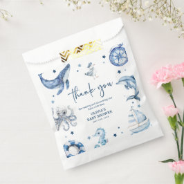 かわいい水の色航海の男の子シャワー フェイバーバッグ