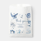 かわいい水の色航海の男の子シャワー フェイバーバッグ (正面)