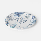 かわいい水の色航海の男の子シャワー ペーパープレート (アングル)